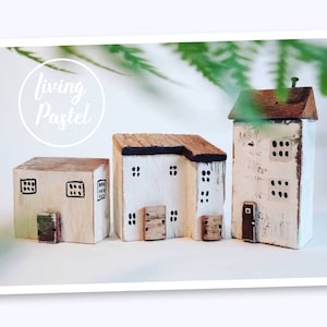 Tiny House Small Decorative Wood House handmade Wooden Gift, Cute new home gift, Personalised Home Decor for mini wooden village