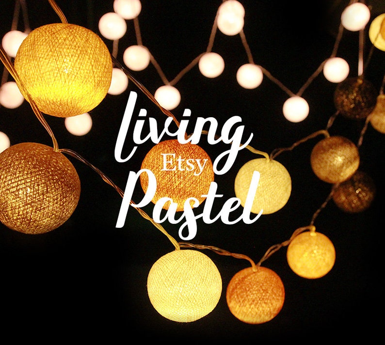 Cotton Ball String Lights Bedroom Fairy Lights Nursery Decor Etsy