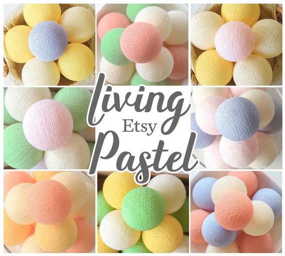 5 Handmade Loose Cotton Balls NO Lighting String DIY Night Light Fairy  Nursery Baby Shower Pastel Garland Girl Boy Bedroom Dorm Decor Gift 