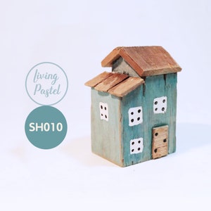 Tiny House Small Decorative Wood House handmade Wooden Gift, Cute new home gift, Personalised Home Decor for mini wooden village