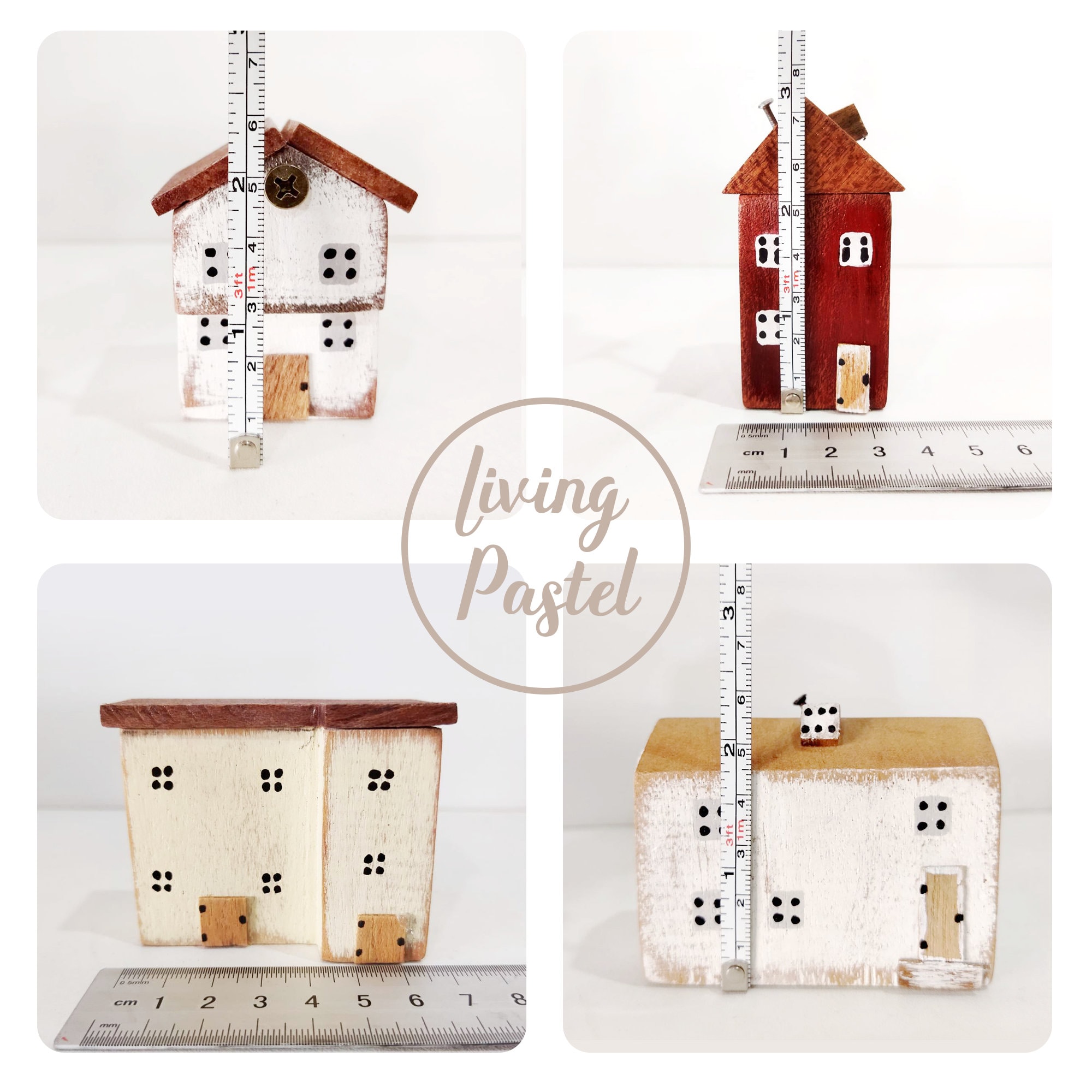 Wooden Houses Adult Craft Wooden Kit, Small Wooden House Kids Coloring Kit  - Shop Village Story Illustration, Painting & Calligraphy - Pinkoi