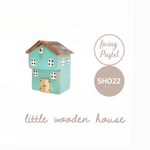 Miniature House Wooden Decoration, wood shelf decor, Cute new home gift, Personalised Home Decor for mini wooden village, Rustic house Décor