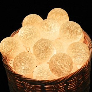 Guirlande lumineuse en coton crème pour chambre, guirlande lumineuse pour maison d'enfants, décoration de chambre d'enfant, lumières de tipi, veilleuses de baby shower, cadeau d'anniversaire image 2