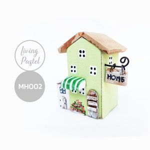 Little wooden cafe, Personalised Home Decor for mini wooden village, New home gift, Miniature House, Rustic house Décor, Driftwood Cottage