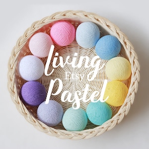 Cotton Ball String Lights for Bedroom Fairy Lights Girl Room Nursery Night Light Wedding Birthday Pastel Garland Decor Gift Mix Colors