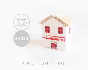 Christmas-Themed Mini Wooden House: Handmade Personalized Home Decor for Mini Wooden Village, Perfect for the Holidays, Driftwood Art Gift