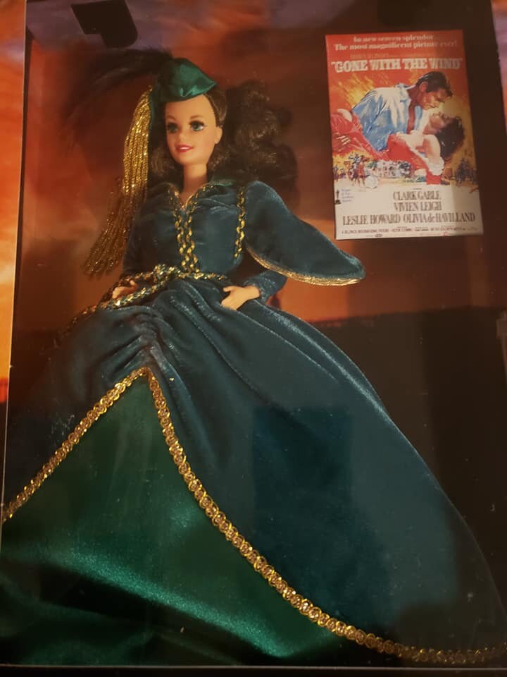 gone with the wind barbie green dress Vintage Hollywood Legends Collection Scarlett O' Hara Doll 1994 90s 1990s Collector's Item Gift NIB loop