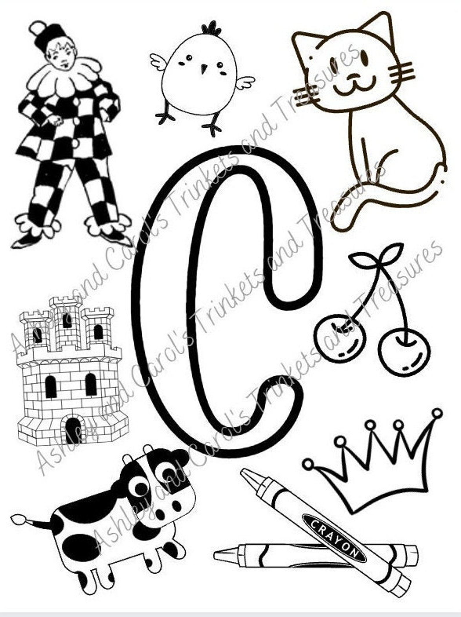 ABC 26 Letters Alphabet Learning Coloring Book Printable Digital