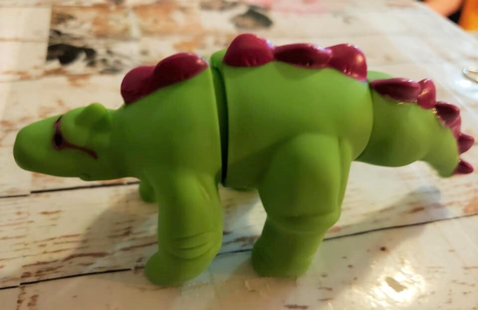 Rare HTF 1993 White Castle Kid's Meal Toy Triassic Take-aparts Stegosaurus Dinosaur 1990s 90s Dino Pretend Play Vintage Fantasy