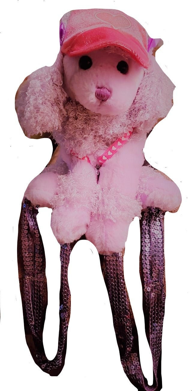 Handmade Lavender Poodle Dog Backpack Purple Sequin Child Size Zipper
