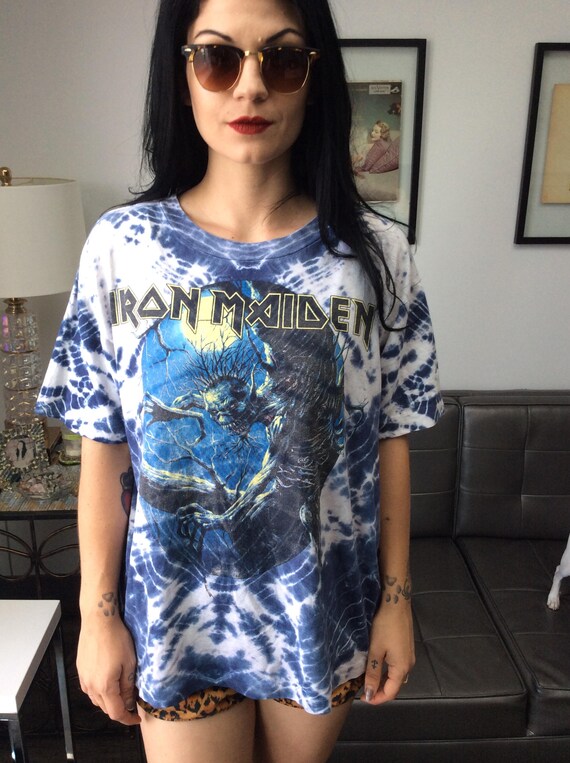 90s Vintage Tie Dye Iron Maiden Chupacabra Tee