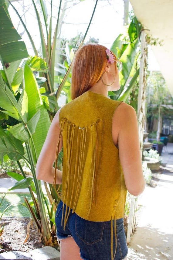 Summer Of Love Suede Tasseled Vest 70s - image 5