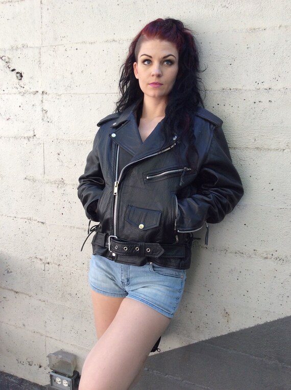 Vintage 80's Rocker Biker Jacket - image 5