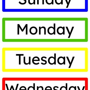 Dagen van de week AFDRUKBAAR | Kleuterschool thuis | Cirkeltijd | EYFS, Kinderdagverblijf, Leren PDF, Leermiddel, educatief