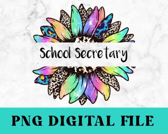 Skolsekreterare png, skolsekreterare sublimering Retro Boho skolsekreterare digital nedladdning Kontorspersonal Skola Design Clipart Utskrivbar