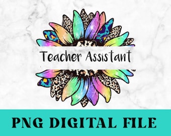 Teacher Assistant png, Teacher Assistant sublimation Retro Boho Teacher digital download Assistant Teacher Graduation Design TA PNG