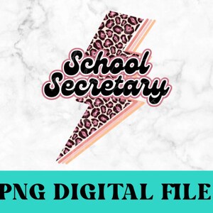 School Secretary png, School Secretary sublimation Retro Boho School Secretary digital download Office Staff School Design Clipart Printable