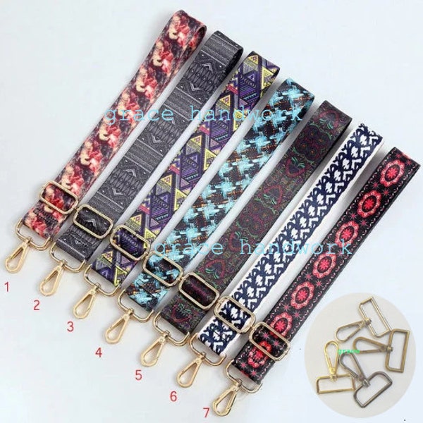 Color Printing Laptop Strap Wide Nylon Cross-body Handle Sport Shoulder Bag Belt 140cm Multicolor Metal