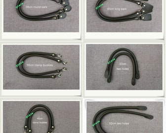 7 Styles Army Green Micro-fiber PU Leather Straps Short Handles Handbag Part Portable Belts A Pair Multi-color Metal