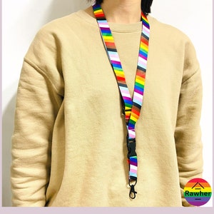 Lanière de fierté et de progrès 2 pièces LGBTQ lanière arc-en-ciel