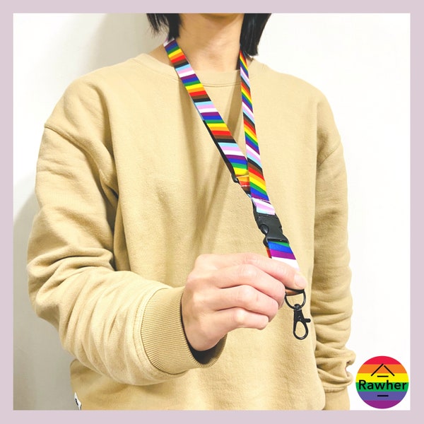 Paquete de 2 cordones Progress Pride Lanyard LGBTQ lanyard rainbow lanyard