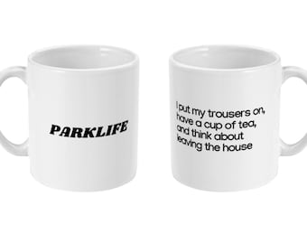 Parklife Blur Lyrics Britpop White Printed Mug 11oz Gift 90s Music