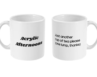 Acrylic Afternoons Pulp Lyrics Britpop White Printed Mug 11oz Gift 90s Music
