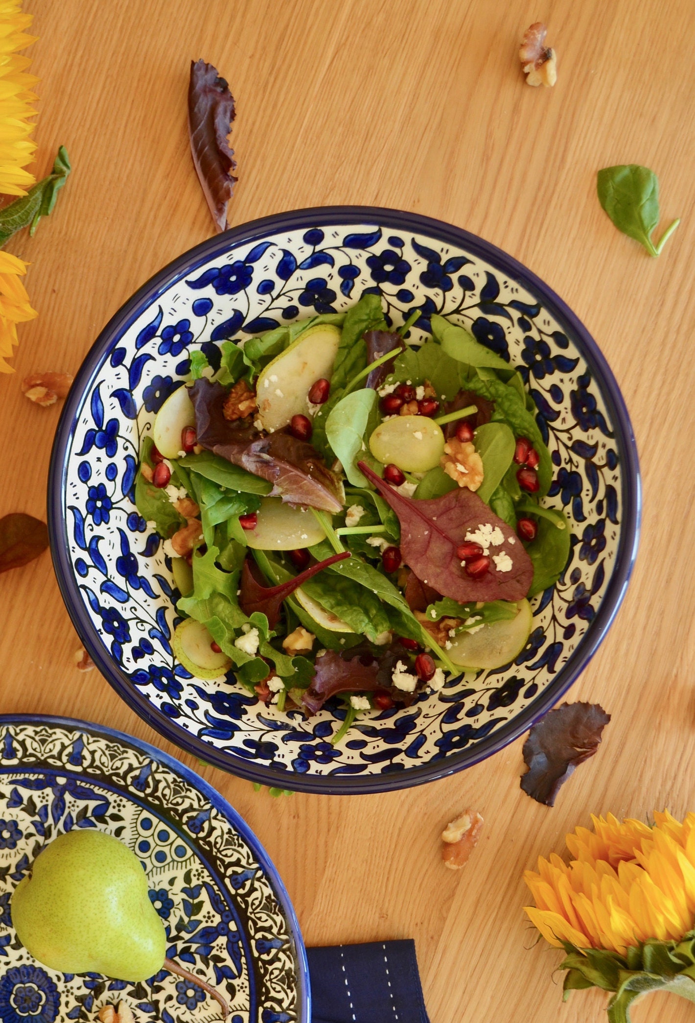 Handmade Floral Serving Bowl salad Bowl Ceramic Palestinian Etsy UK