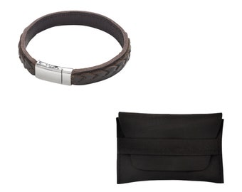 Single Braided Bracelet and Vegan Tyre Card Holder