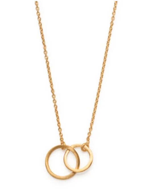 Buy Kavita Interlocking Circle Gold Plated Necklace Two Entwined Ring Handmade Jewellery Ethical Minimal Elegant Dainty Family Gift Her Online in India Etsy
