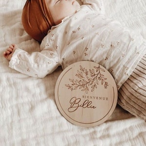 Carte Naissance Personnalisée – Faire-Part Bébé Végétal | Annonce Naissance Unique | Design Naturel | Cadeau Souvenir Bébé
