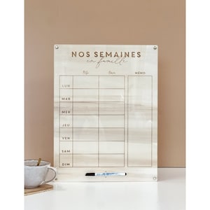 Planning hebdomadaire famille - planificateur bois