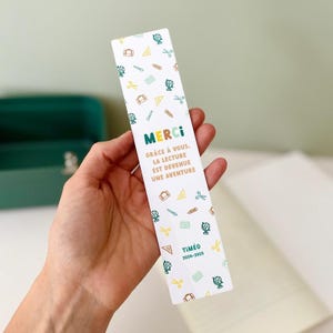 Marcapáginas personalizado Gracias Maestro – Regalo de fin de curso – Recuerdo de plexiglás con el nombre del niño