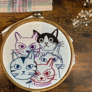 Broderikit för söta katter - DIY-broderikit. Jag älskar katter, kattmamma - Komplett broderikit - Jag älskar min katt kattunge - Handbroderipyssel