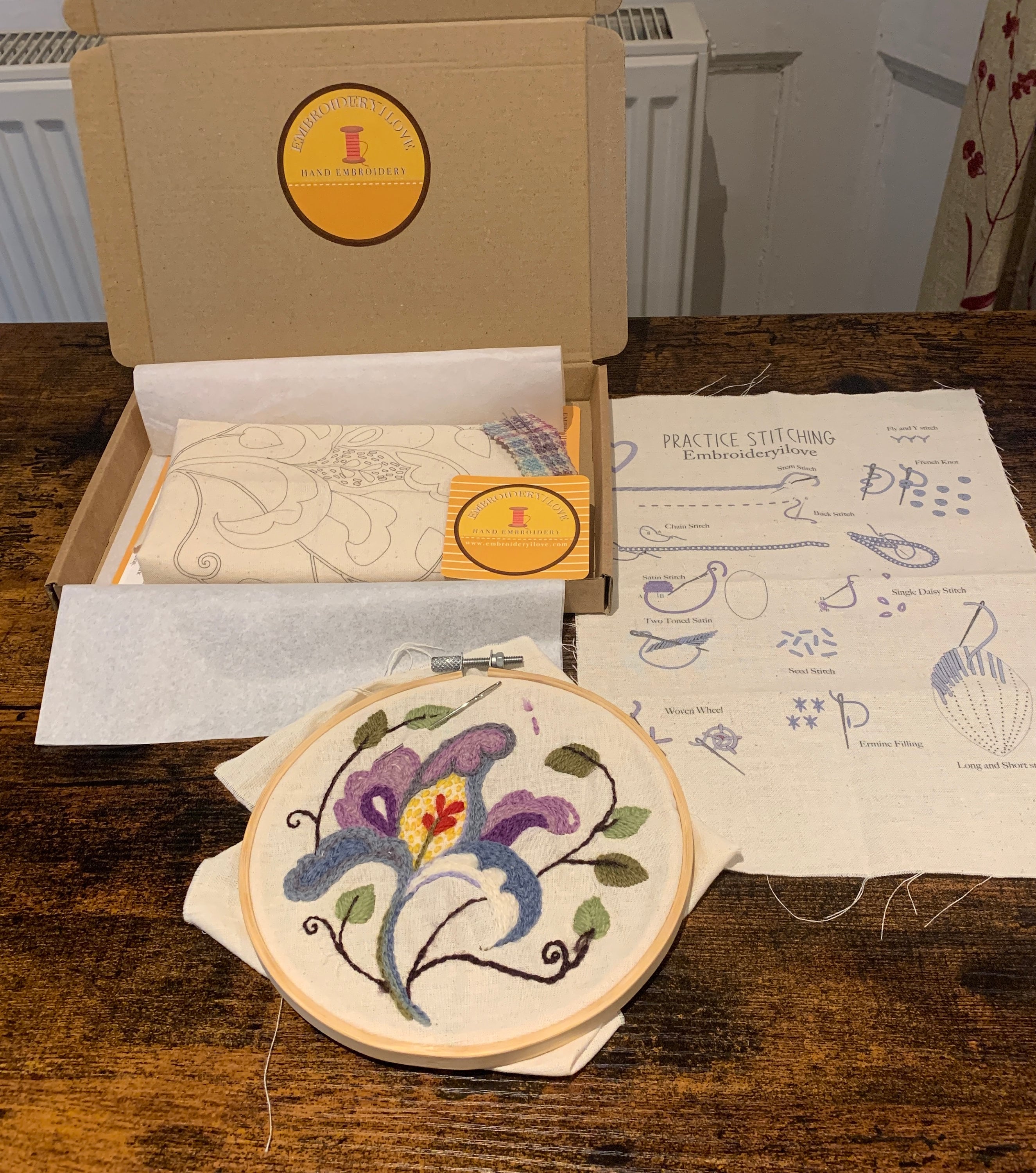 Crewel Embroidery Kit Grapevine and Pippins - Melbury Hill