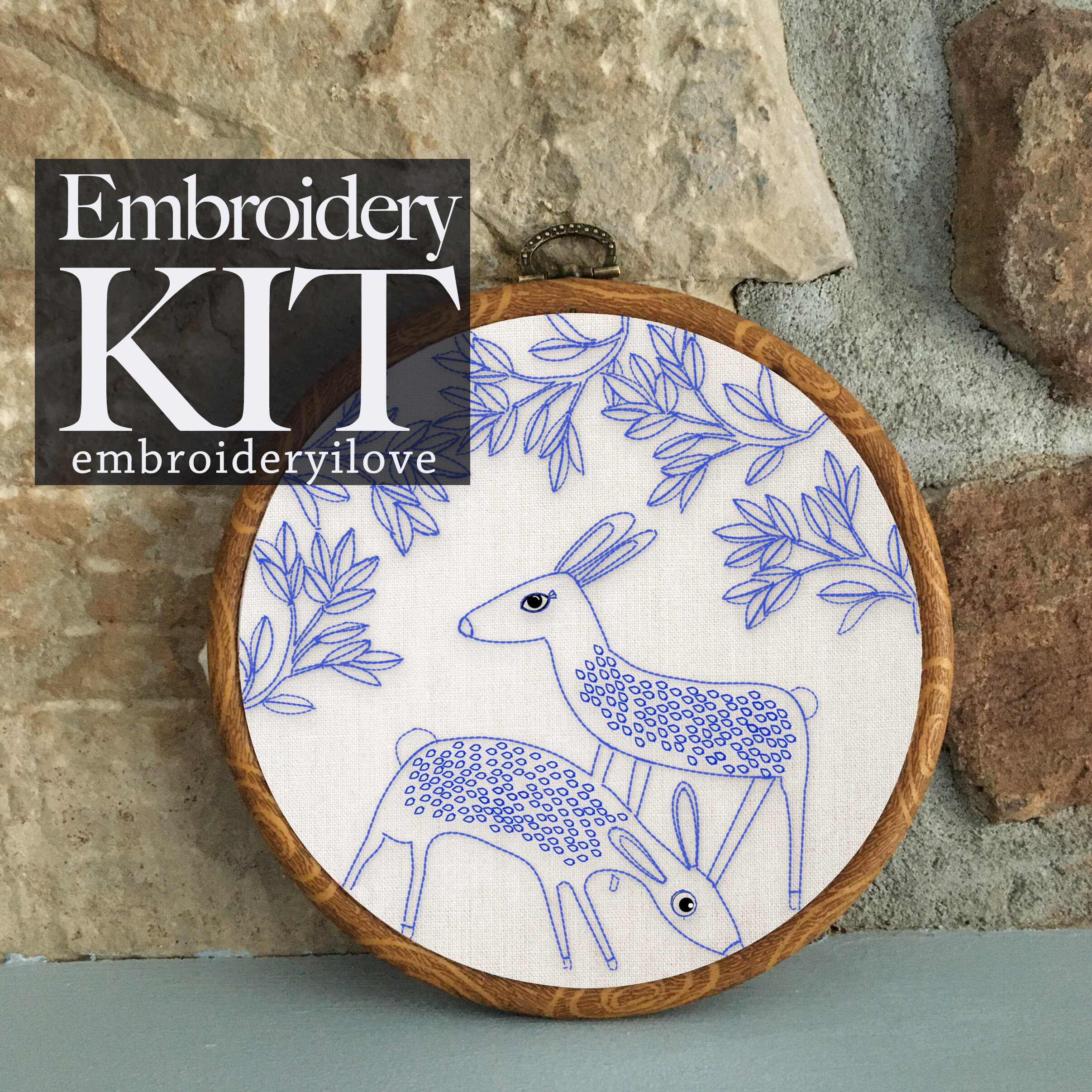 Full embroidery deer and fawn kit for beginners hand  etsy Full embroidery deer and fawn kit for beginners hand  etsy