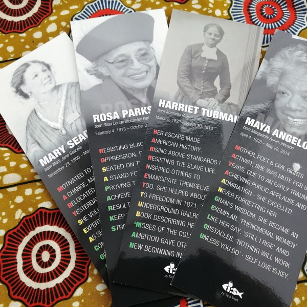 Black History Bookmarks -Vrouwelijke leiders (Rosa Parks, Mary Seacole, Harriet Tubman, Maya Angelou) Vanaf 92p Elk