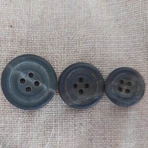 23mm Matte Horn Buttons - Natural Mottled Grey - Sewing Supplies