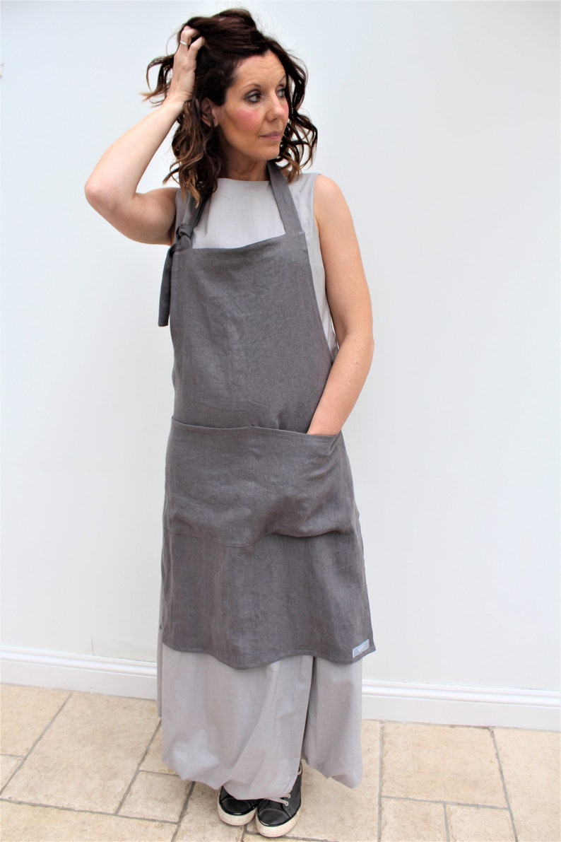 Linen Apron Linen Women's Apron Linen Full Aprons Linen Etsy UK