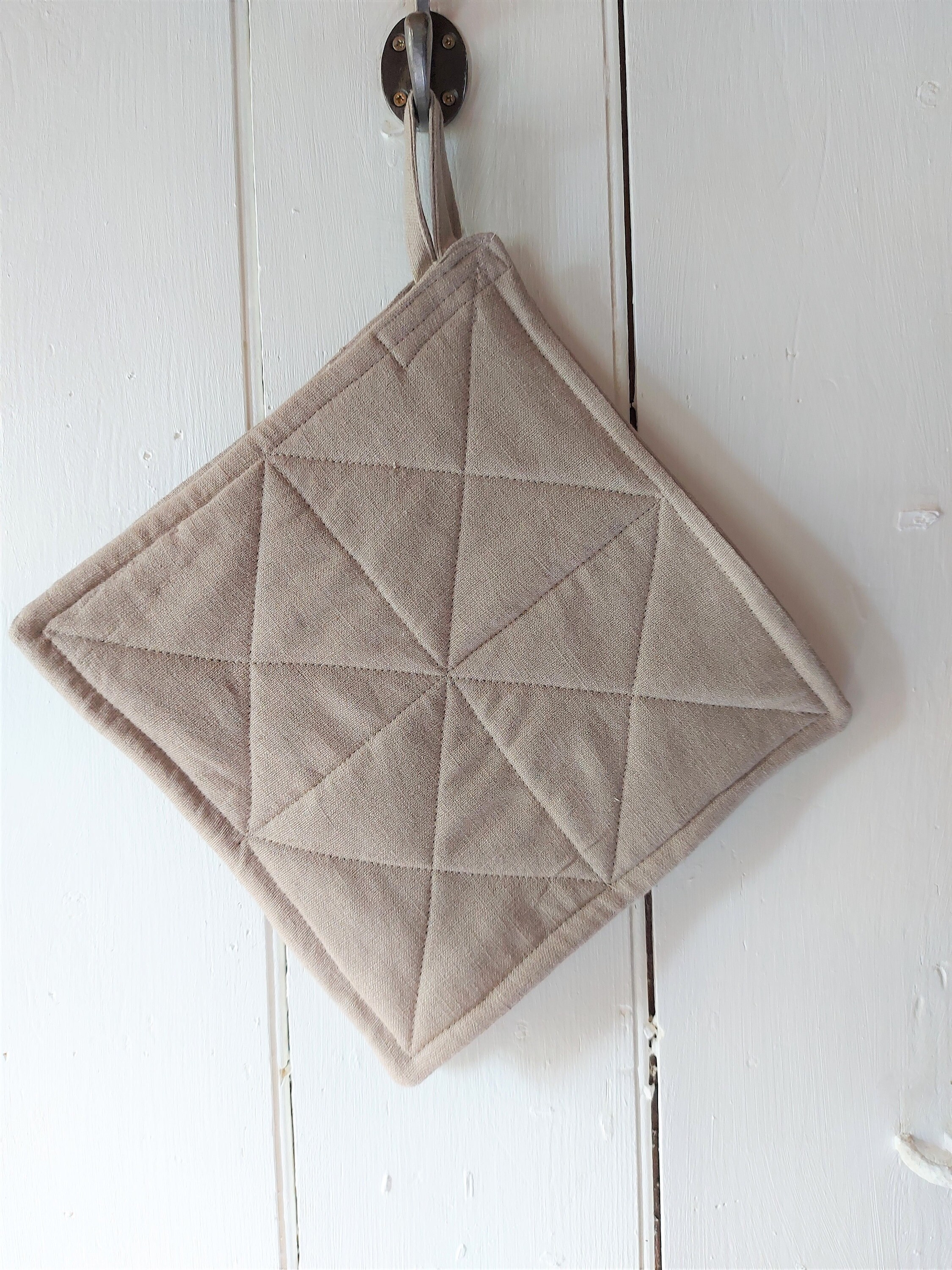 Set of 2 Pot Holders Linen Potholder in Neutral Tones Oven Etsy UK