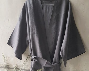 Linen Robes (More Colors) / Bath Robes - Kimono Style (Unisex)