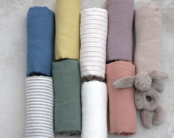 Linen Baby Swaddle Blankets/Baby Blankets/Large Baby All Purpose Blankets