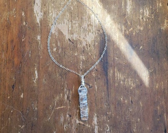 Bergkristall Halskette, Boho Schmuck, Bergkristall Halskette, Energie Schmuck, Heilstein Schmuck, Hippie Halskette, Quarz Anhänger, Minimalistisch