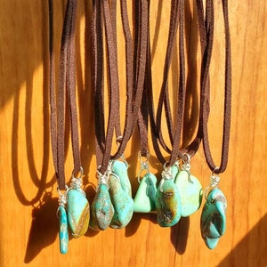 Arizona Turquoise Nugget Suede Necklace, Boho Necklace, Arizona Turquoise, Turquoise Choker, Natural Turquoise, Men&#39;s Necklace, Men&#39;s Choker