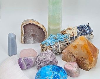 Crystal Protection Box, Protection Bundle Protection Kit, Crystal Gift Box, Meditation Manifestation, Rieki Crystal, Chakra, Energy Crystals