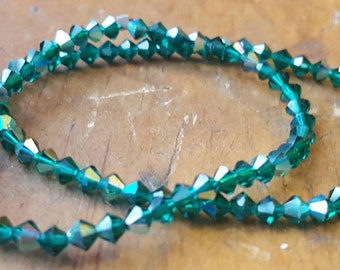 Two green Swarovski crystal beaded bracelets