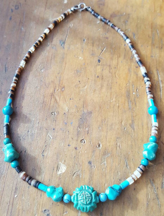 The Best Wide Heishi Vintage Native American Navajo Turquoise Sterling Silver Choker Necklace The Best Wide Heishi Vintage Native American Navajo Turquoise Sterling Silver Choker Necklace