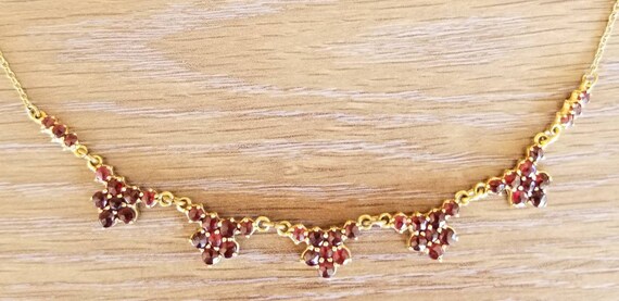 Vintage German 333 Gold and Garnet Necklace, Vint… - image 7