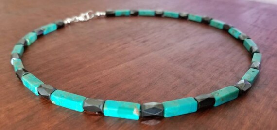 mens turquoise bead necklace