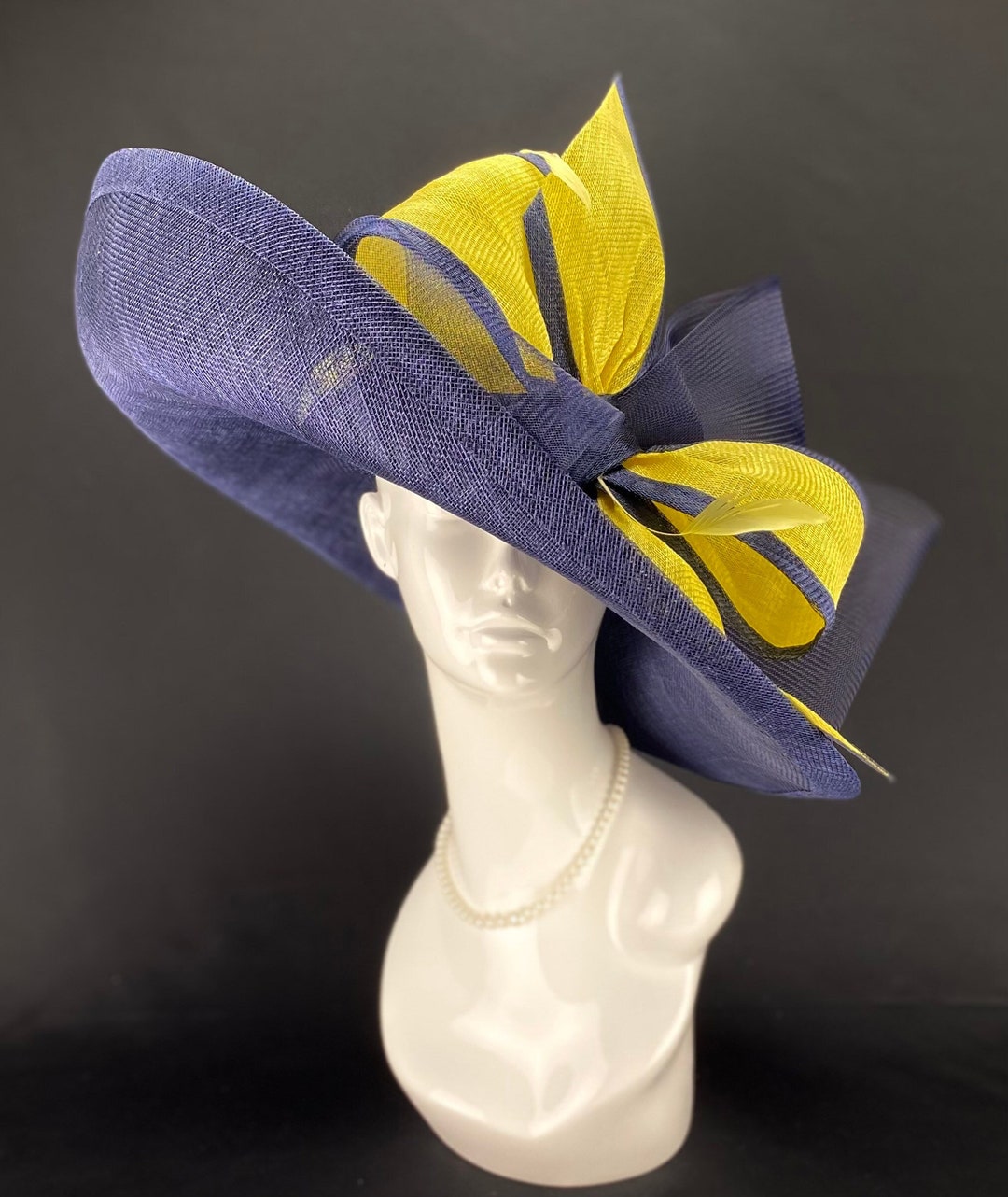 Navy Kentucky Derby Hat Etsy